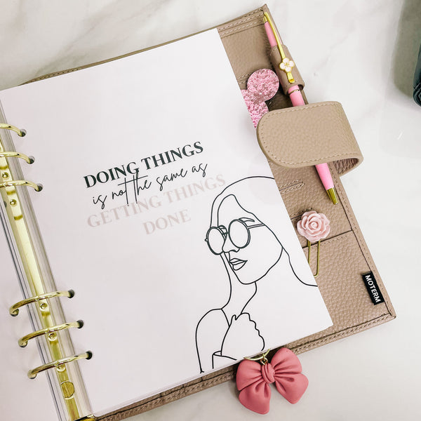 PLANNER CLIP | BOW | PINK CLAY & GOLD