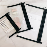 STATIONARY POUCH | CLEAR | STICKER STORAGE | BLACK