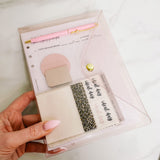 STATIONARY POUCH | PINK GLITTER | STICKER STORAGE | GOLD