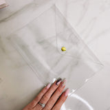 STATIONARY POUCH | CLEAR | STICKER STORAGE | GOLD