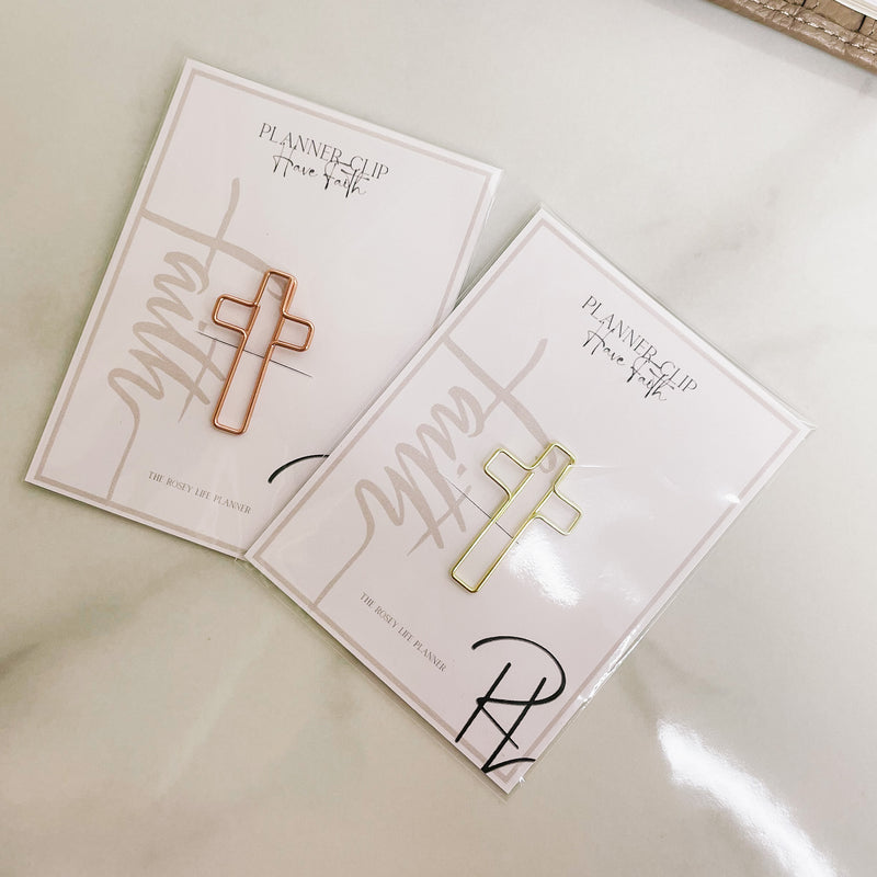 PLANNER CLIP | HAVE FAITH | FUNCTIONAL | GOLD - ROSE GOLD PAPER CLIP