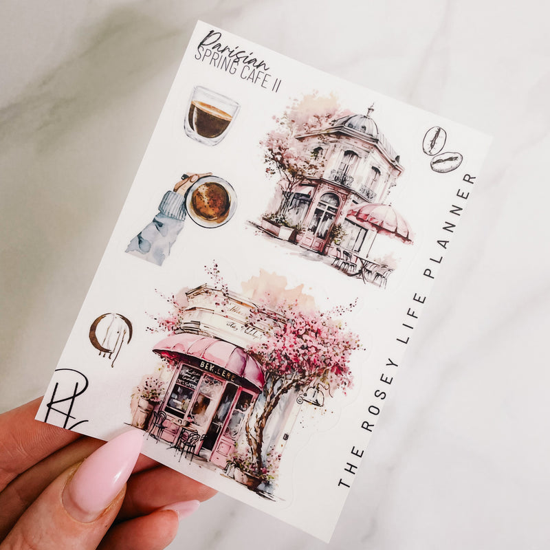 PARISIAN SPRING CAFE COLLECTION | DECO STICKERS | Clear Matte