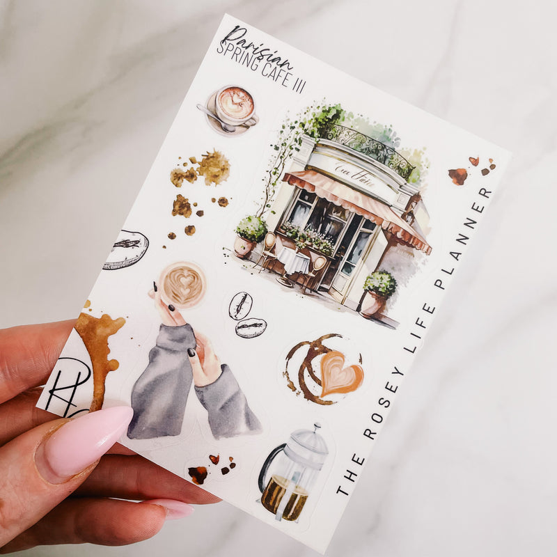 PARISIAN SPRING CAFE COLLECTION | DECO STICKERS | Clear Matte