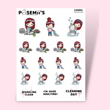 CHORES EMOTI GIRLS pt. 1 | POSEMII CHARACTER STICKERS | 7 OPTIONS