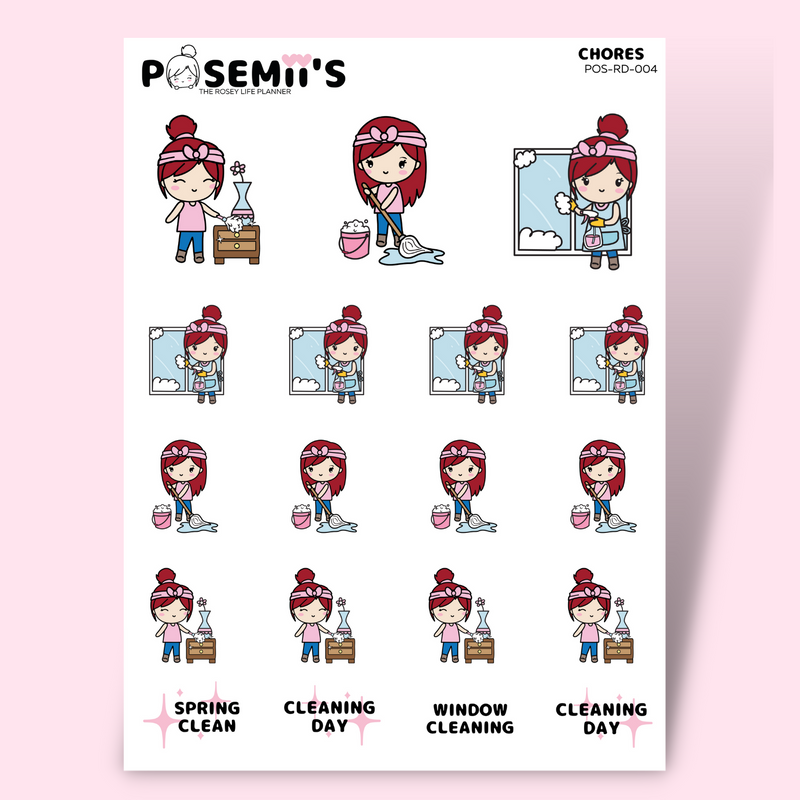 CHORES EMOTI GIRLS pt. 2 | POSEMII CHARACTER STICKERS | 7 OPTIONS