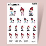 EXERCISE EMOTI GIRLS pt. 1 | POSEMII CHARACTER STICKERS | 7 OPTIONS