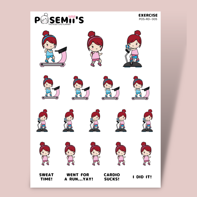 EXERCISE EMOTI GIRLS pt. 1 | POSEMII CHARACTER STICKERS | 7 OPTIONS