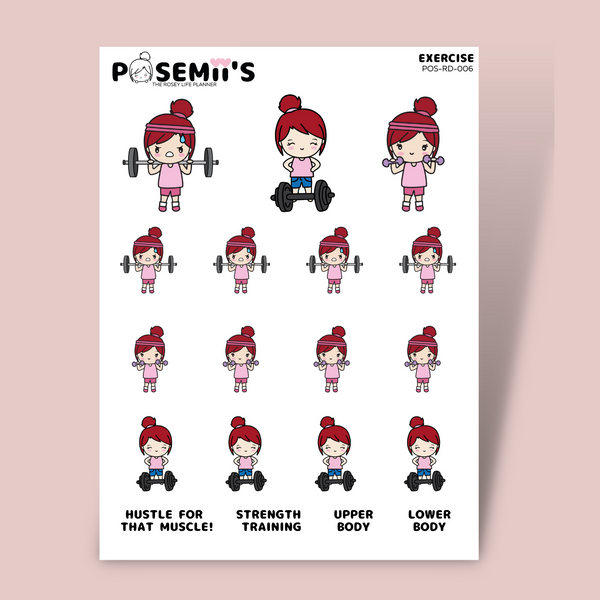 EXERCISE EMOTI GIRLS pt. 2 | POSEMII CHARACTER STICKERS | 7 OPTIONS