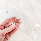 STATIONARY POUCH | CLEAR | PENCIL CASE | WHITE