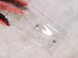 STATIONARY POUCH | CLEAR | PENCIL CASE | WHITE