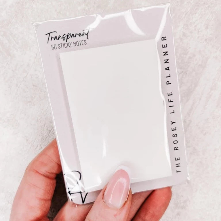 TRANSPARENT STICKY NOTES | MEMO PAD | 50 SHEETS | NOTE PAD | 5 x 7.5 c ...