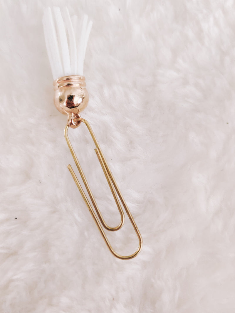 PLANNER CLIP | LUXE | GLITTER BALL | CLEAR & GOLD