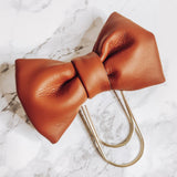 BOW PLANNER CLIP | VEGAN LEATHER | TAN