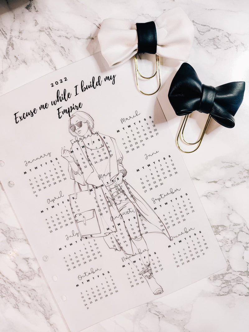 PLANNER DASHBOARD | 2024 & 2023 CALENDAR | BOSS LADY | BLACK & WHITE 203