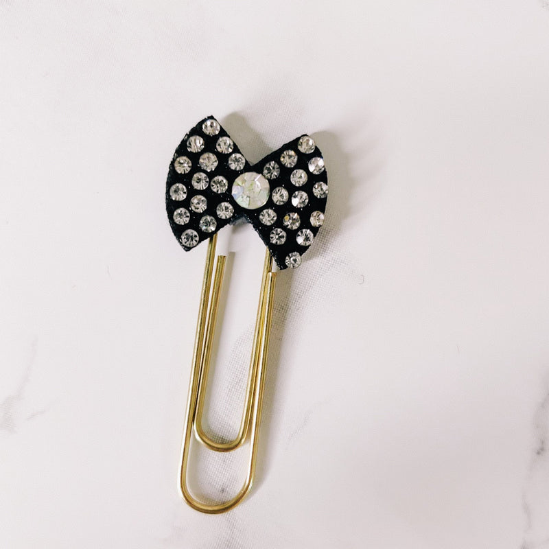 PLANNER CLIP | LUXE | BOW | BLACK