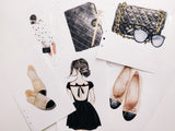 SET OF 6 | LUXURY PLANNER DASHBOARDS | FASHION ILLUSTRATIONS | CHANEL INSPIRED